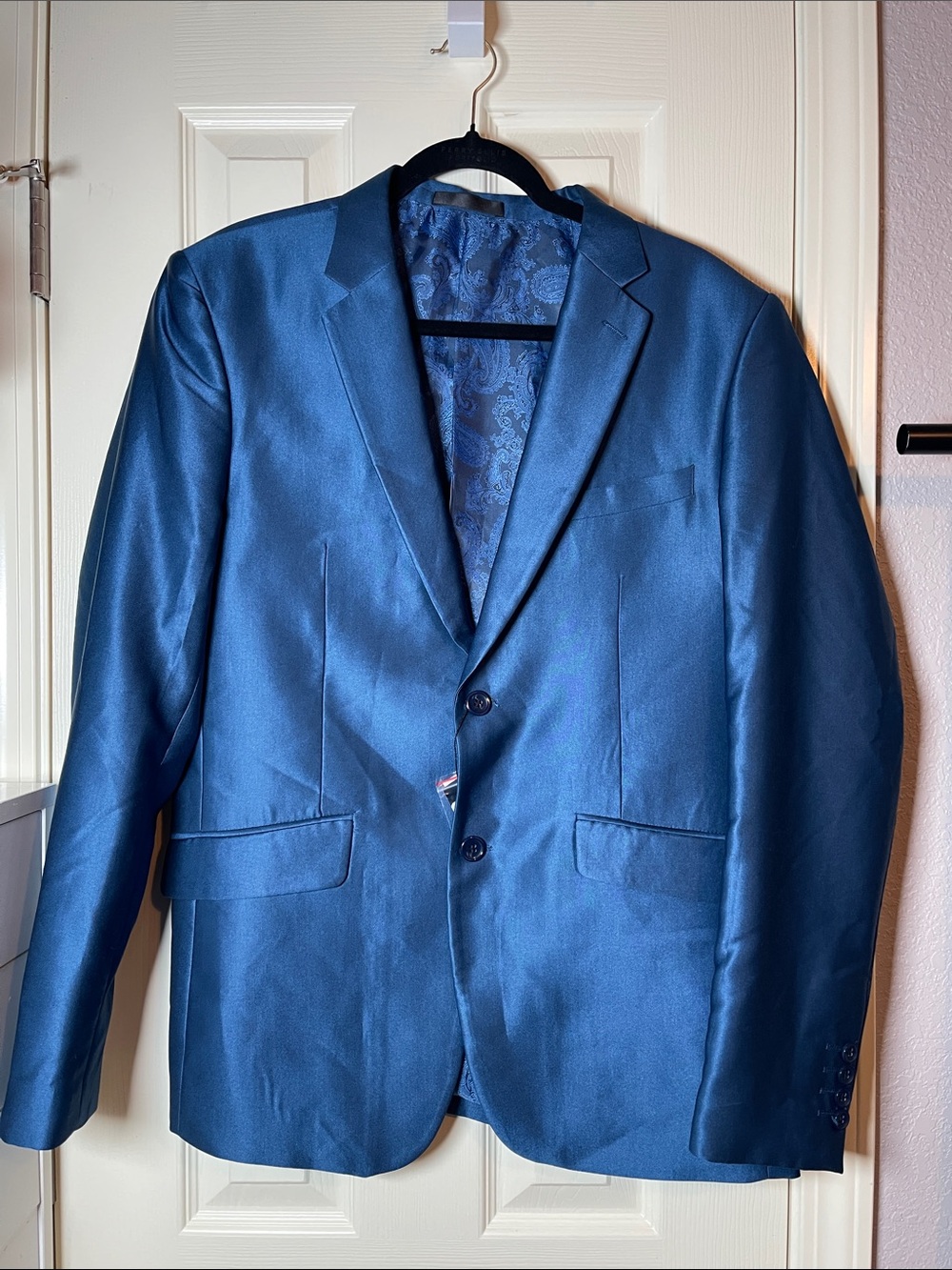 Cielo Men's Satin Deep Blue Sport Coat Blazer